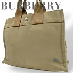 ☆★バーバリー　ブルーレーベル　BURBERRY BLUELABEL★トートバッグ　ハンドバッグ　キャンバス　レザー　デニム　ロゴ　ベージュ★　♯2038