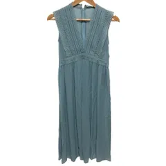 未使用 ANAYI アナイ キュプラローンVネックOP ノースリーブ ロング ドレス ワンピース サイズ36 ミントグリーン レディース 古着 中古 USED