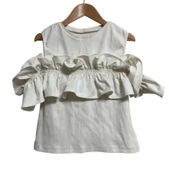 美品 24SS Diagram ダイアグラム グレースコンチネンタル フリルリブカットトップ カットソー 0324242136 サイズ36 ホワイト レディース 古着 中古 USED