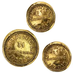 新品同様 CHANEL シャネル ヴィンテージ 31 RUE CAMBON リュ カンボン イヤリング ブローチ セット ゴールドカラー レディース 古着 中古 USED