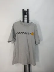 Carhartt カーハート 半袖Tシャツ BIGロゴ グレー オリジナルフィット m