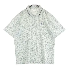 サイズ：2XL UNDER ARMOUR アンダーアーマー 2024年モデル 半袖ポロシャツ 総柄 ホワイト系 [240101572802] ゴルフウェア メンズ ストスト