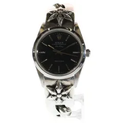 CHROME HEARTS (クロムハーツ) ×ROLEX ロレックス オイスターパーペチュアル エアキング Ref.14000M スターモチーフ クラシックリンク ウォッチブレス 腕時計 ブラック文字盤 シルバー