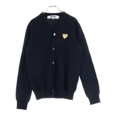 PLAY COMME des GARCONS (プレイコムデギャルソン) AD2015 GOLD HEART MEN'S CARDIGAN ウール ゴールドハート メンズ カーディガン ニット セーター ブラック AZ-N050