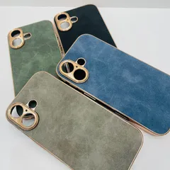 スマホケースiPhone17（シープスキン/ブラック/グレー/グリーン/ブルー）ハードケースケースレザー