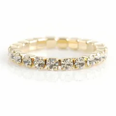 【クリアー×ゴールド】[Cream dot. クリームドット公式] テニスリング ワイヤーゴム フリーサイズ ビジュー パール ー プレゼント ギフト パーティ 結婚式 プレゼント 大人 ジュエリー 