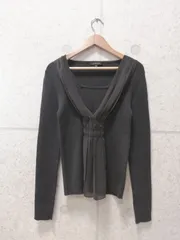 23区 オンワード樫山 リブニット 長袖 ウール 無地 ダークブラウン 38サイズ