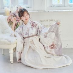 新品袴3点セット 卒業式 小学生 大学生 ベージュ クリーム モカ 15MC 
