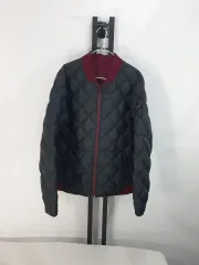 ナイキ キルティング ダウン パディング ブルゾン ジャケット リバーシブル アウター ブラック バーガンディ 110