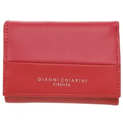 新品同様 ジャンニ キアリーニ コンパクトウォレット レザー レッド 三つ折り財布 赤 0690 GIANNI CHIARINI