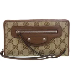 新品同様 グッチ × バレンシアガ ラウンドファスナー GGキャンバス ベージュ 長財布 1103 GUCCI × BALENCIAGA