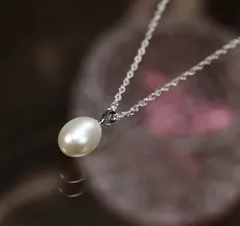 本真珠ネックレス 大粒9.5-10ｍ ドロップ型 一粒真珠ペンダント 天然カラー全3色（ホワイト・グレーパープル・イエローピンク） シルバー925 一粒パールネックレス
