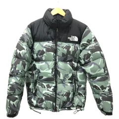 □□THE NORTH FACE ザノースフェイス ジャケット ノベルティーヌプシジャケット ダウンジャケット SIZE XL ダウン80％ カモフラージュ柄 ND91842 グリーン×ブラック