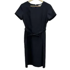 BARNEYSNEWYORK(バーニーズ) ワンピース サイズ38 M レディース - ダークネイビー クルーネック/半袖/ひざ丈/リボン