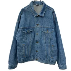 USA製 デニムジャケット XLARGE ブルー ジージャン ボタン 胸ポケット バック3Dロゴ デニム 無地 ジャケット アメカジ 春物 a711-6572