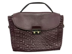 COLE HAAN (コールハーン) ロック キルト サッチェル ハンドバッグ ショルダー 2WAY 本革 ボルドー レディース/199