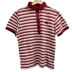 BURBERRYGOLF(バーバリーゴルフ) 半袖ポロシャツ サイズ2 M メンズ - レッド×白 ボーダー