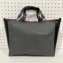 ハンドメイド＊トートバッグ (カン付き)黒白ドット(1126)