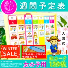 週間予定表 女の子用 お支度ボード スケジュール表 絵カード100枚分 視覚支援 保育教材 幼稚園 療育グッズ