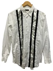 COMME des GARCONS HOMME PLUS (コムデギャルソンオムプリュス) 長袖シャツ 切り替え ストライプ コットン PC-B020 ホワイト ブラック メンズ/199