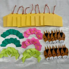 ✮折り紙 冬 季節 ☆ お正月 2026年 干支  午年 馬 ☆絵馬付き10セット②