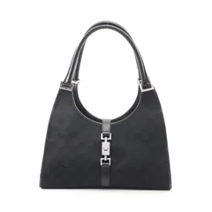 グッチ GUCCI ショルダーバッグ ジャッキー GGキャンバス 002･1067 ブラック キャンバス レザー ジャッキー ショルダーバッグ レディース Used B
