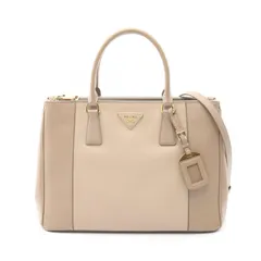 プラダ PRADA ハンドバッグ ガレリア B1786S グレージュ サフィアーノレザー ガレリア 2wayショルダー レディース Used B