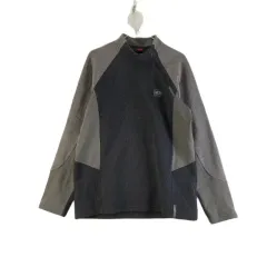 K2 メンズ105 アウトドア グレー 起毛 ジップTシャツ K8528