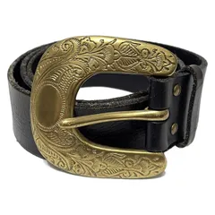 POLObyRalphLauren(ポロラルフローレン) ベルト M - 黒×ゴールド レザー