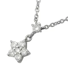 VENDOME AOYAMA ヴァンドーム青山 スター モチーフ ダイヤ ネックレス Pt900 Pt850 プラチナ ダイヤモンド 0.14ct 40.5cm アジャスター付 首飾り アクセサリー レディース 送料無料 241100090942 ★