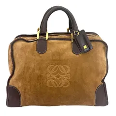 LOEWE ロエベ アマソナ アナグラム スエード ハンドバッグ キャメル 茶色 ロエベ LOEWE アマソナ 28 アナグラム ロゴ ハンドバッグ スエード