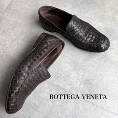 BOTTEGA VENETA ボッテガヴェネタ イントレチャートレザー ローファー ブラウン ビジネスシューズ 41 1/2 メンズシューズ 26.5cm モカシン M10