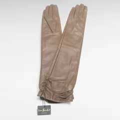 【格安】　Jennifer Italy イタリアンレザー グローブ　本革　手袋　ラムレザー　羊革 キャメル　ブラウン　新品未使用　タグ付　高級　ジェニファー　イタリー