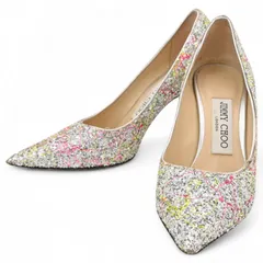 ジミーチュウ グリッター パンプス 34 1/2 Bランク se1101hv