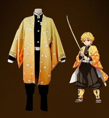 新品　鬼滅の刃　我妻 善逸　コスプレ衣装　キャラ　人気　アニメイベンド　ハロウィン　クリスマス　イベント　学園祭　祭り　仮装　プレゼント　誕生日　cosplay