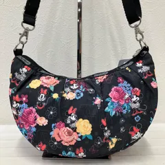 6659　LeSportsac　レスポートサック　ショルダーバッグ　ハワイ限定　ミニーズフローラルパーク　Minnie's Floral Park　Minnie Mouse　ミニーマウス　ミニー　ミニーちゃん　ディズニー　Disney　ブラック　黒　花柄