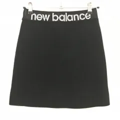 【超美品】ニューバランスゴルフ ニットスカート 黒 裾パンチング ウエストロゴ白 レディース 0(S) ゴルフウェア New Balance