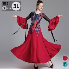 2way 社交ダンスドレス 社交ダンス モダンドレス レッド グリーン