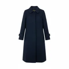 36k28 Paul Stuart ポールスチュアート スタンドカラーコート ツイードコート ロング ウールブレンド レディース 女性用 6 ネイビー ブラックu02tのサムネイル