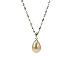 本真珠ネックレス 大粒9.5-10ｍ ドロップ型 一粒真珠ペンダント 天然カラー全3色（ホワイト・グレーパープル・イエローピンク） シルバー925 一粒パールネックレス