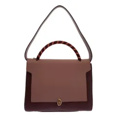 【美品】  ANYA HINDMARCH / アニヤハインドマーチ | BATHURST / バサースト レザー ハンドル ショルダーバッグ | バーガンディ/ピンク系 | レディース