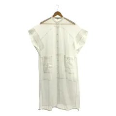 UN3D / アンスリード | ロゴボタン バンドカラー シャツ ワンピース | F | ホワイト | レディース