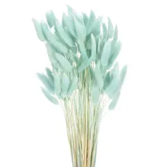 uxcell 120個の天然ウサギバニーテールドライフラワー17インチミニパンパスグラスラグル スオバタスブンチ、フローラルウェディングデコレーションクリスマス、スカイブルー