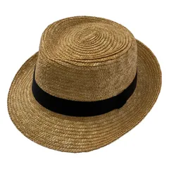 【美品】  田中帽子店 / たなかぼうしてん | リボン ハット 麦わら帽子 | 59 | ベージュ | メンズ