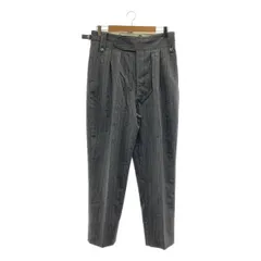 NEAT / ニート | DIRECTORS BELTLESS ウール混 ストライプ サイドアジャスター ベルトレス トラウザー パンツ | M | グレー | メンズ