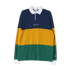 チャンピオン カラーブロック ラグビー 長袖 カラーTシャツ ポロシャツ L