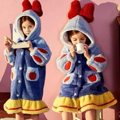可愛い　白雪姫風　女の子　もこもこパジャマ　モコモコワンピース　暖かい　ルームウェア　防寒服　着る毛布　秋冬パジャマ　お誕生日プレゼント　クリスマスプレゼント　姉妹お揃い　親子お揃い　ゆったり　ふわふわ