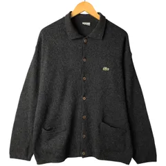 古着 80年代 ラコステ LACOSTE 襟付き ウールニットカーディガン 5 メンズL相当 ヴィンテージ/eaa601074