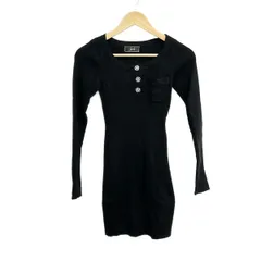 Rady(レディ) ワンピース サイズＳ S レディース美品  - 黒 クルーネック/長袖/ひざ丈/ニット/ビジュー