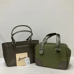6754　Hamano　ハマノ　濱野　ハンドバッグ　バッグインバッグ　レザー　レディース　カーキ　オリーブ　グリーン　シンプル　きれいめ　上品